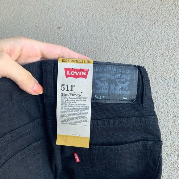 LEVI’S Boys 511 Slim Fit Soft Brushed Black Jeans Pants Size 5 Reg BRAND NEW - Picture 11 of 14